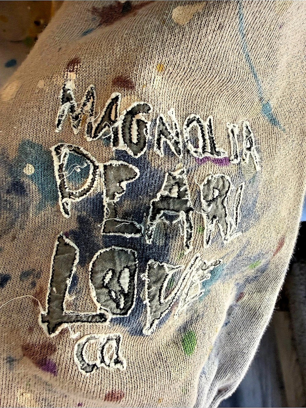Magnolia Pearl PJB La Jolla Joggers Cotton Paint-Splatter Pants Brown - Picture 7 of 9